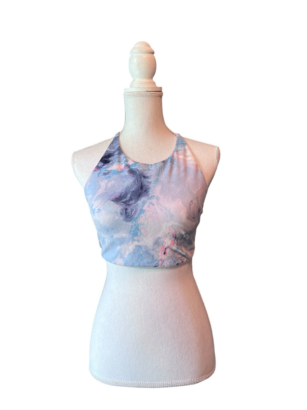 Victoria's Secret Pastel Marble Halter Bralette in Blue and Pink Size Medium